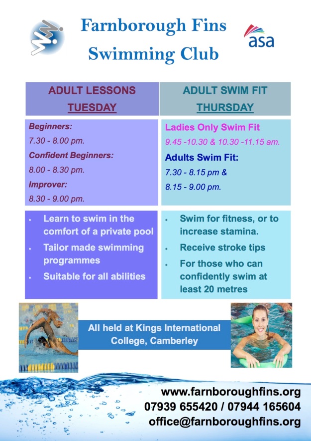 Adult swimming Classes Poster